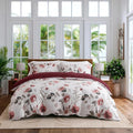 OAITE Duvet Cover Queen Size, Reversible Blooming Flowers White Duvet Cover Set by OAITE
