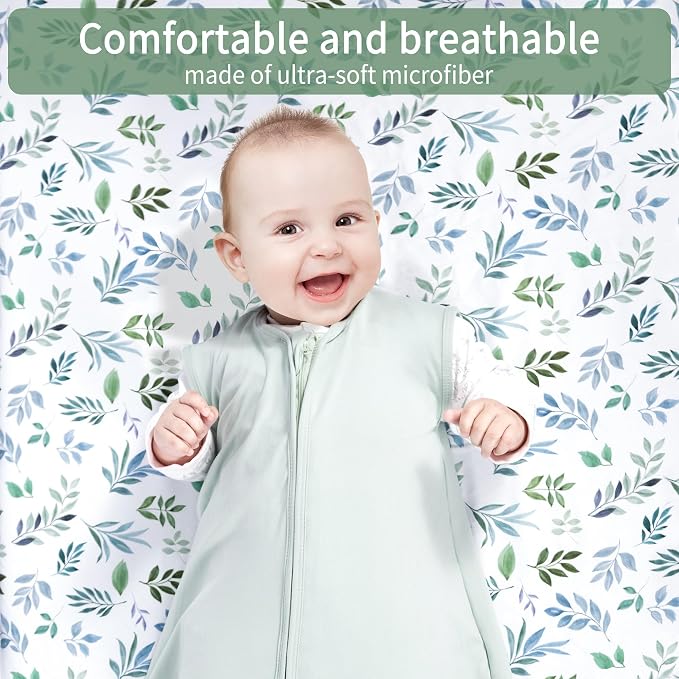 GUNTAIL Baby Crib Sheets for Boys Girls, 2 Pack Fitted Crib Sheet for Standard - Image 2