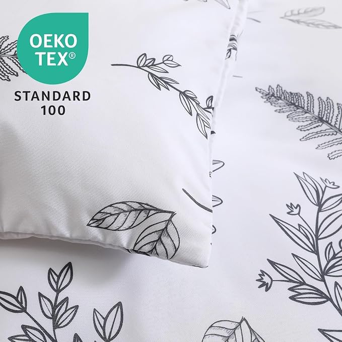 MUXHOMO Duvet Cover King Size, Reversible Floral White Duvet Cover Set - Image 4