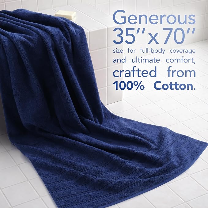 American Soft Linen 35x70 Jumbo Large Bath Towel, 600 GSM 100% Cotton Turkish - Image 2