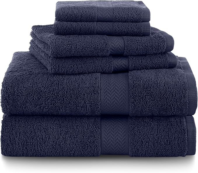 Martex 6-Piece Luxury 100% Cotton Towel Set | Quick Dry | Super Absorbent | by Martex