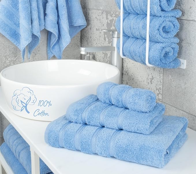 American Soft Linen Premium 3 Piece Towel Set, 1 Bath Towel 1 Hand Towel 1 - Image 2