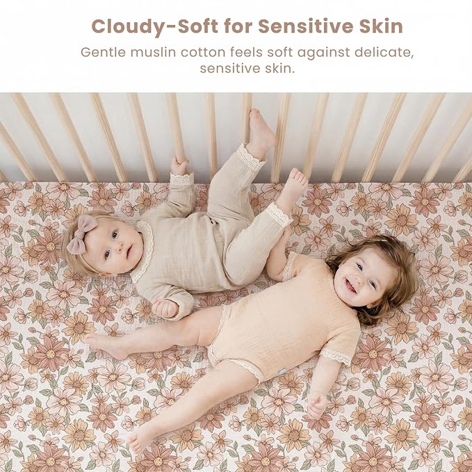 Konssy Muslin Crib Sheets for Girl Boy - Image 2