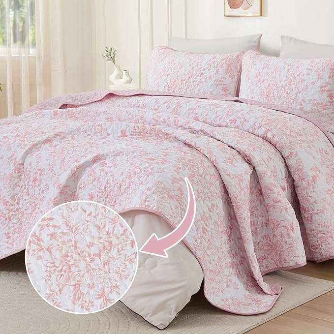 WONGS BEDDING Quilt King Size, Botanical Quilt - Image 2