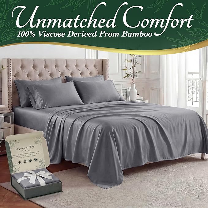 DECOLURE 100% Viscose Derived from Bamboo Sheets Queen Size - Image 2