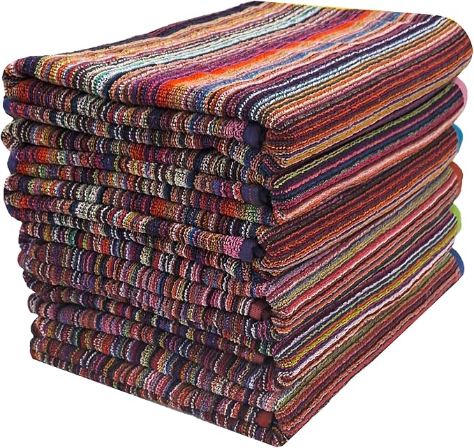 BolBom*S Bath Towel Set 4 Pack, 30 x 60 Inches Large 100% Cotton Stripe Bath - Image 9
