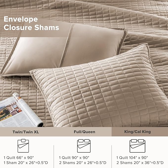 Comfort Spaces Kienna Quilt Set- Double Sided Stitching Design Summer Blanket - Image 5