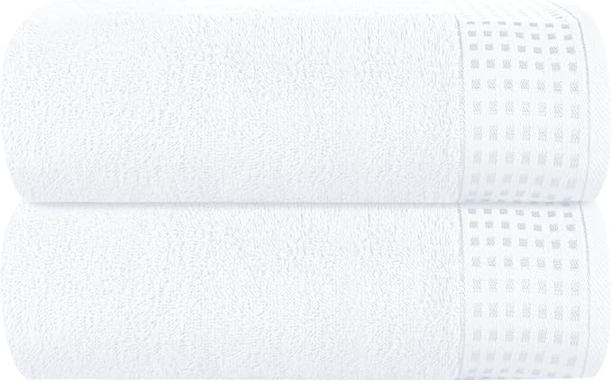 GLAMBURG Cotton 2 Pack Oversized Bath Sheet 35 x 70, Large Bath Sheet, Ultra by GLAMBURG