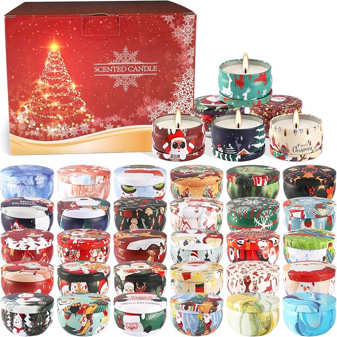 YOROXRG 36 Pack Christmas Scented Candles Gift Set 2.5oz Strong Fragrance jar - Image 3