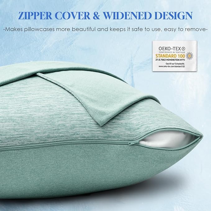 CHOSHOME Cooling Pillow Cases Zipper Pillow Covers Q-Max > 0.45 Zippered - Image 5