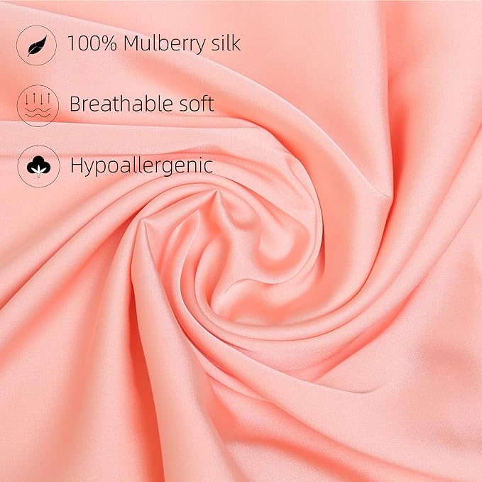 100% Silk Pillow Cases 2 Pack, Mulberry Silk Pillowcase - Image 2