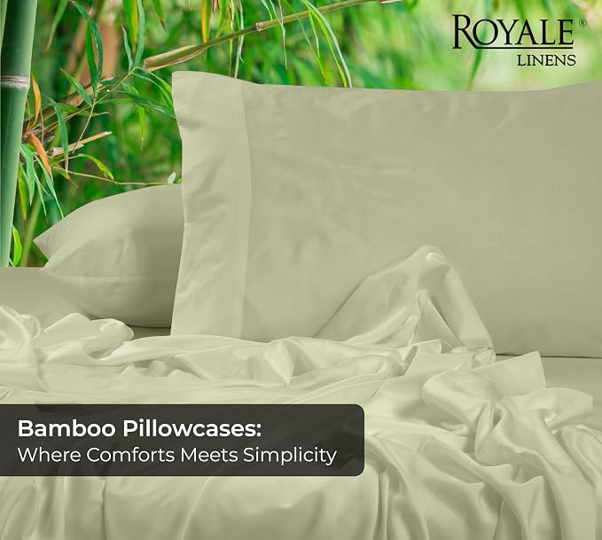Royale Linen Cooling Pillow Cases Standard Size Set of 2-100% Rayon Derived - Image 2
