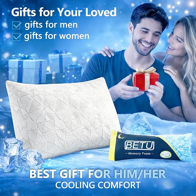 BETU Cooling Pillow Queen Size, Shredded Memory Foam Cool Pillow - Image 7