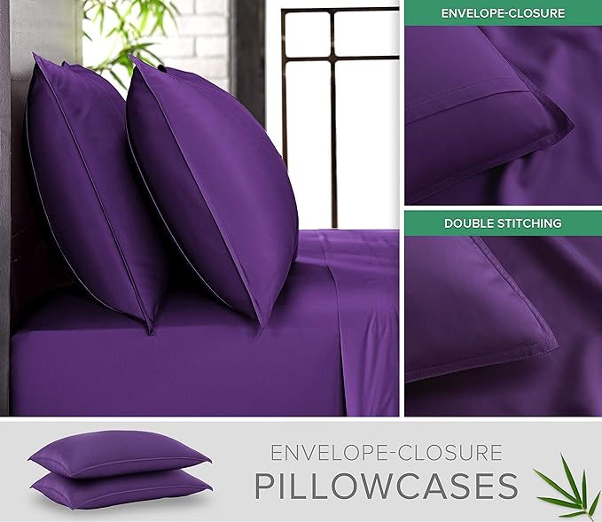 Pure Bamboo King Sheets, Genuine 100% Organic Viscose Derived from Bamboo Bed - Image 3