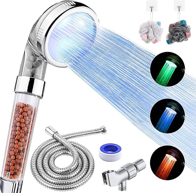 FASTRAS LED Shower Head with Handheld, High Pressure Shower Head with Hose by FASTRAS