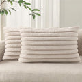 Pallene Faux Fur Plush Lumbar Throw Pillow Covers 12x20 Set of 2, Luxury Soft by PALLENE
