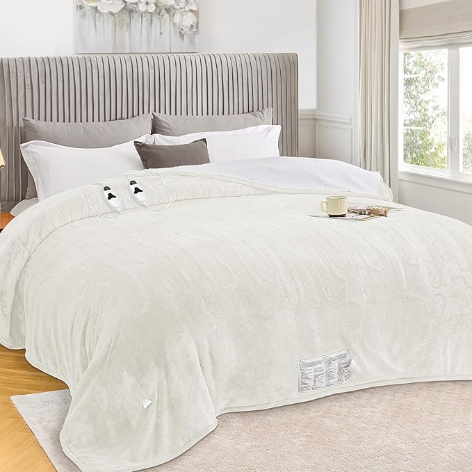 greenoak Heated Blanket Electric King Size 100"X90" Dual Control, Heating by Greenoak