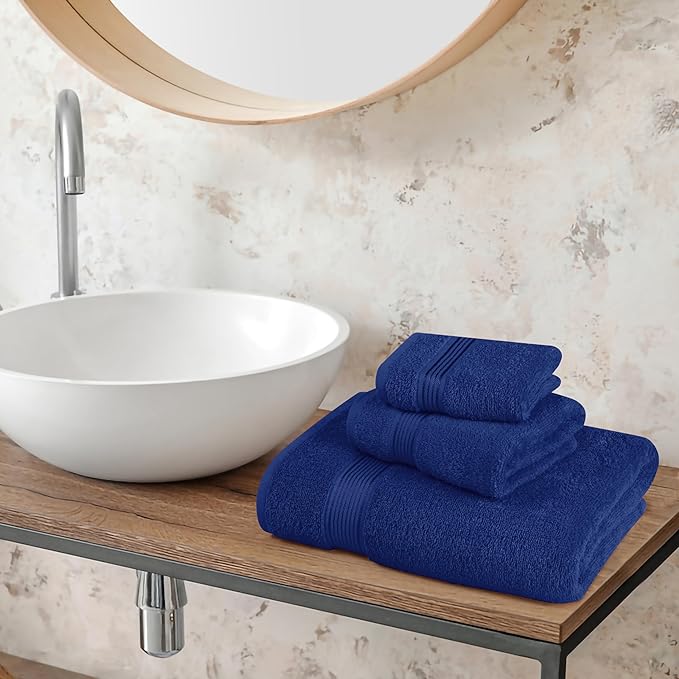 Belizzi Home Ultra Soft 3 Pack Cotton Towel Set, Contains a Bath Towel 28x55 - Image 3
