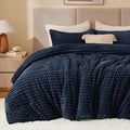 BEDELITE Fleece California King Comforter Set -Super Soft & Warm Fluffy Navy by BEDELITE