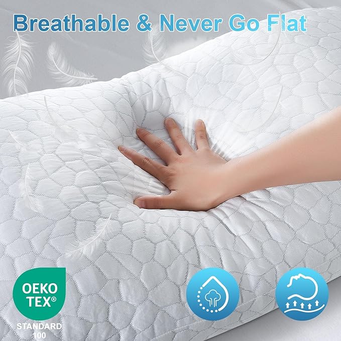 QUTOOL Cooling Pillow for Sleeping, CertiPUR-US Shredded Memory Foam Queen - Image 6