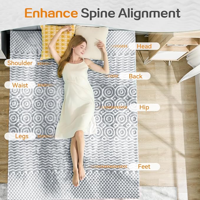 SINWEEK Mattress Topper Memory Foam Mattress Topper 2 Inch Queen Soft Mattress - Image 2