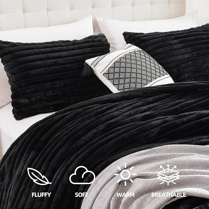 Smoofy Fluffy Full Size Comforter Sets 3 Pieces - Image 2