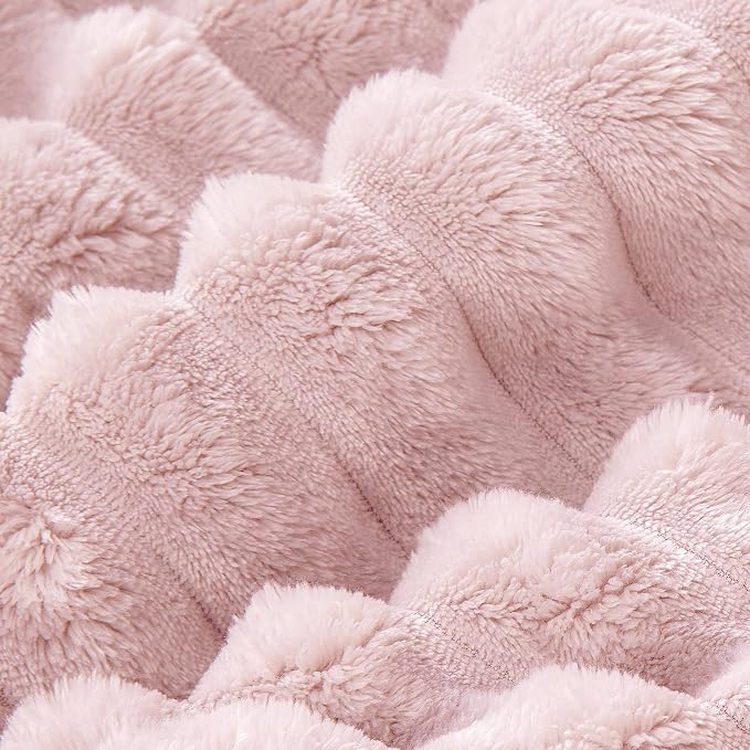 BEDELITE Fleece King Comforter Set -Super Soft & Warm Fluffy Pink Bedding - Image 8