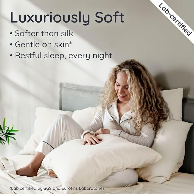 Bambaw 100% Viscose Derived from Bamboo Pillowcase Queen Size – Set of 2 Queen - Image 4