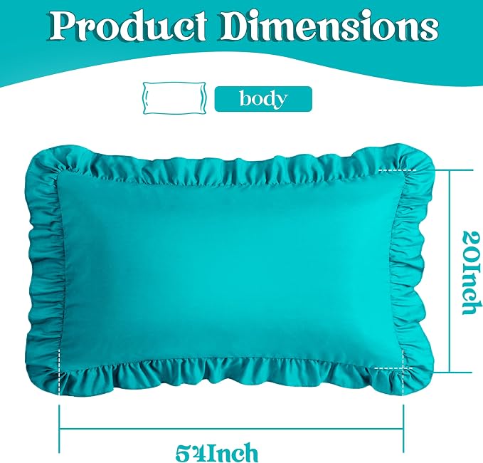 KKJIAF Ruffle Body Pillow Cases Set of 1, Ruffled Pillow Covers - Image 3