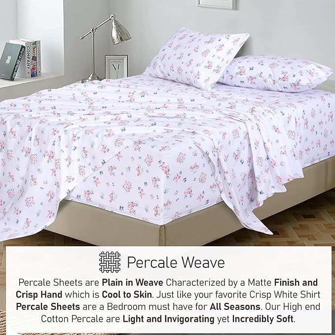 RUVANTI 100% Cotton Sheets – Full Size Percale Bedding, Cooling & Breathable - Image 6