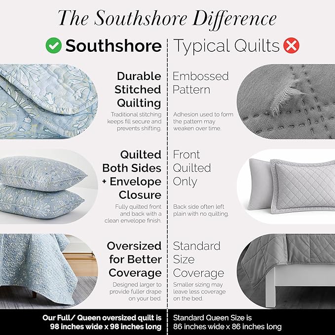 Southshore Fine Living, Inc. Farmhouse Quilts Queen Size, Quilt Bedding Set - Image 4