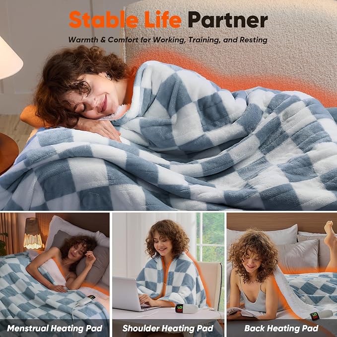 Heated Electric Blanket Throw, 50X60 Heating Blanket - Image 3
