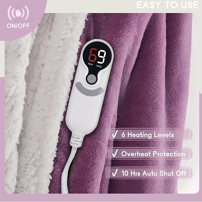 Heated Blanket Electric Blanket Queen Size 84''x90'' - Image 3