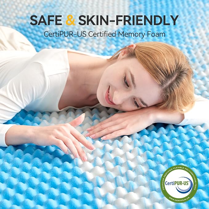 SINWEEK 3 Inch Egg Crate Memory Foam Mattress Topper Twin Size, Soft Mattress - Image 4