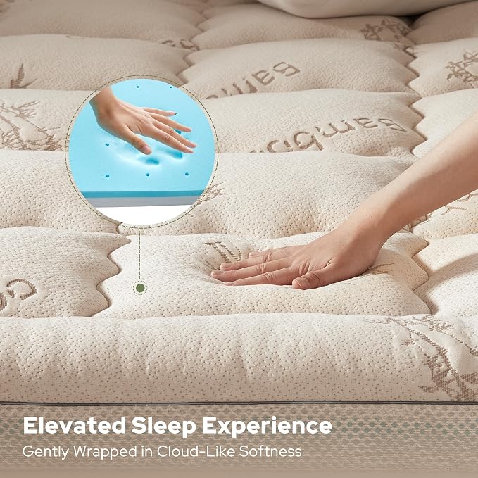 BEDLORE 4 Inch Memory Foam Mattress Topper Twin, 2-in-1 Dual Layer Design - Image 4