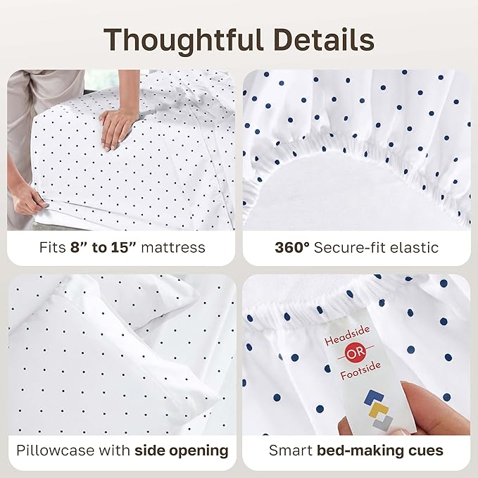 California Design Den Soft 100% Cotton Twin Sheet Set, 400 Thread Count Good - Image 5