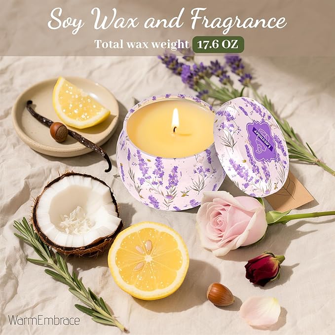 WarmEmbrace Scented Candles for Women, 4 Pack Soy Candle Set, 4.4OZ Candles for - Image 4