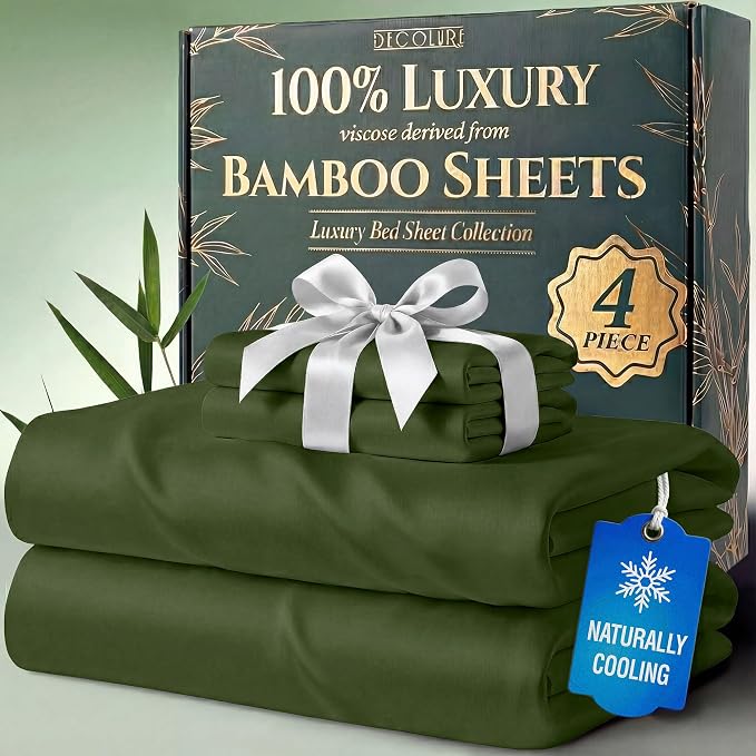 DECOLURE 100% Viscose Derived from Bamboo Sheets Twin Size by DECOLURE