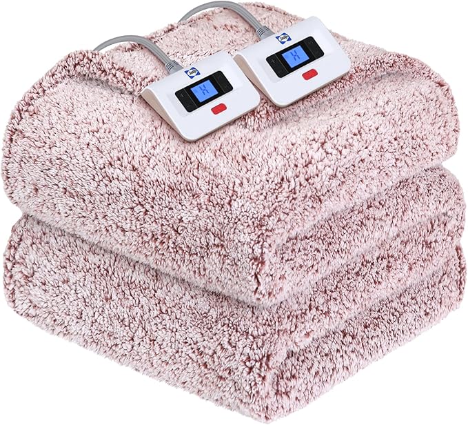 Sealy Electric Blanket Queen Size, Dual Control Soft Sherpa Heated Blanket by Sealy