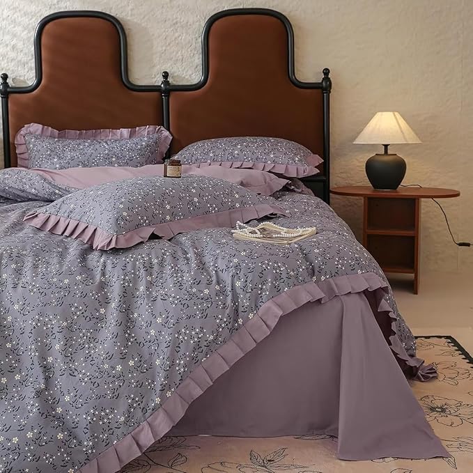 MKXI 100% Cotton Floral Duvet Cover Set by MKXI