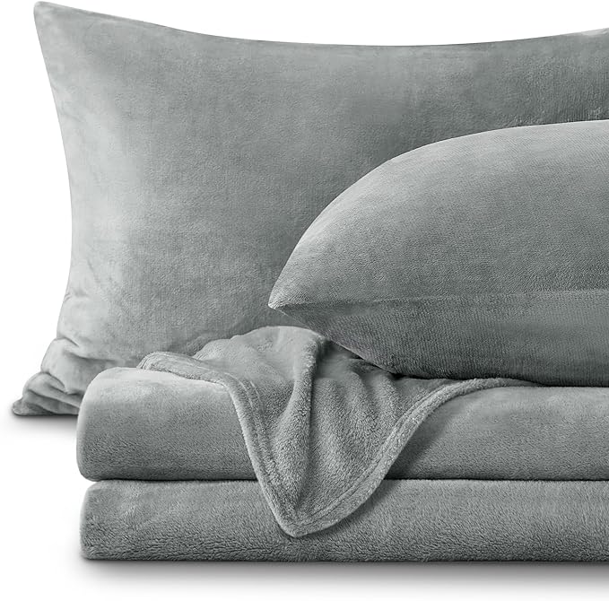 BEDELITE Flannel Sheets King Size Grey by BEDELITE