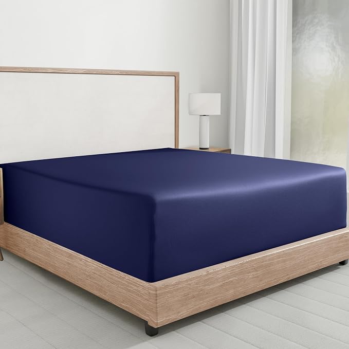 California Design Den Natural 100% Cotton Fitted Sheet Queen Size Only by CaliforniaDesignDen