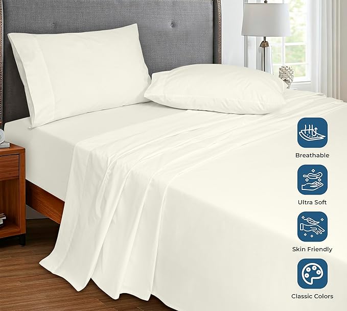 Royale Linen 100% Organic Cotton California King Flat Sheet Only - Image 4