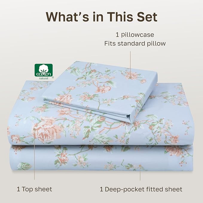 California Design Den Soft 100% Cotton Bed Sheets Twin Size Set, 400 Thread - Image 4