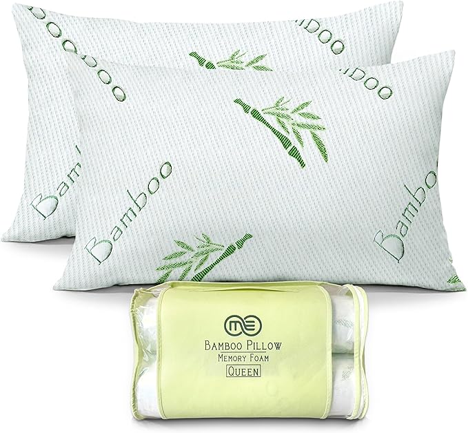OMEO 2 Pack Queen Size Rayon Derived from Bamboo Pillow by OMEO
