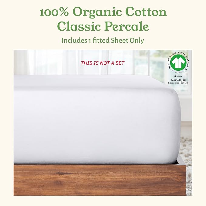 California Design Den 100% Organic Cotton King Fitted Sheet Only - Image 4