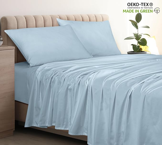 Royale linen 400 Thread Count 100% American Grown Cotton Flat Sheet - Image 3