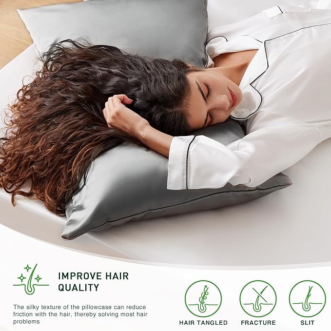 Love's cabin Satin Pillowcase Set of 2 Queen Size 20x30, Cooling Pillow Covers - Image 4