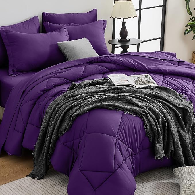 HEVUMYI Purple Twin Comforter Set by HEVUMYI