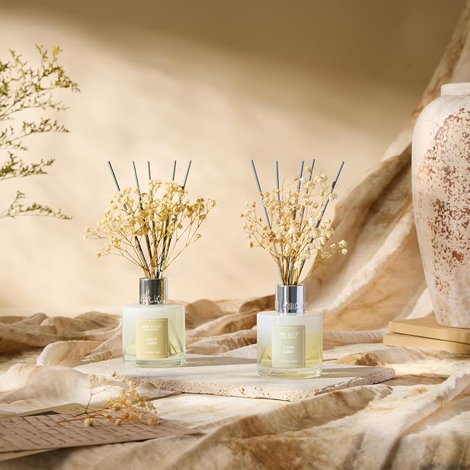 Airkeep Reed Diffuser 3.38 oz 2pk, Clean Linen Scented Reed Diffuser Set - Image 6